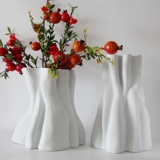 Model Room Living Room Entrance White Ceramic Biscuit Large Vase