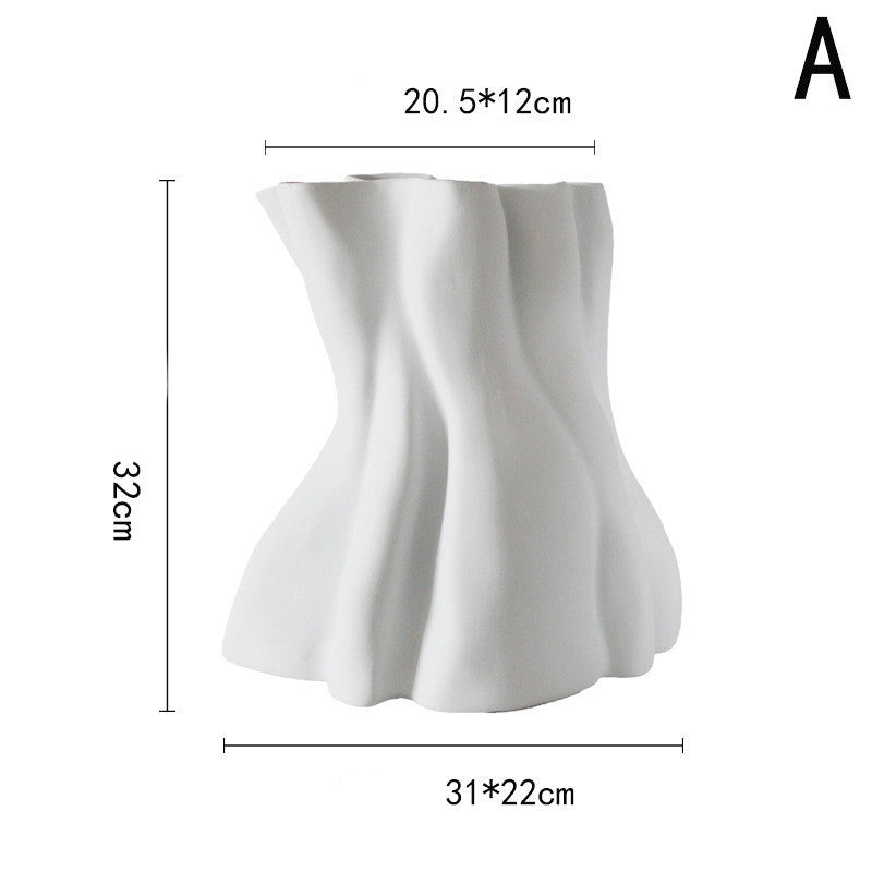 Model Room Living Room Entrance White Ceramic Biscuit Large Vase