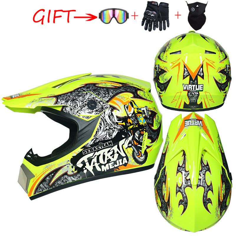 Small Off-road Helmet Racing Lightweight Mountain Full Face Helmet With Goggles