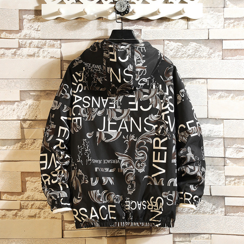 Men's Loose Plus Size Cardigan Printed Jacket