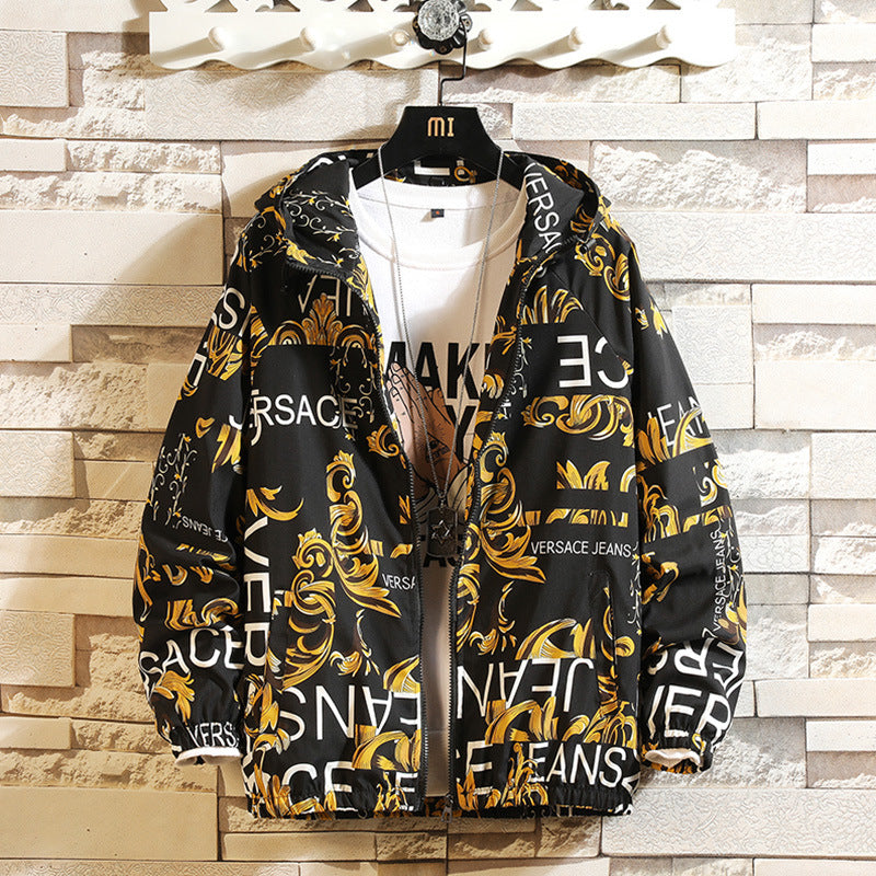 Men's Loose Plus Size Cardigan Printed Jacket