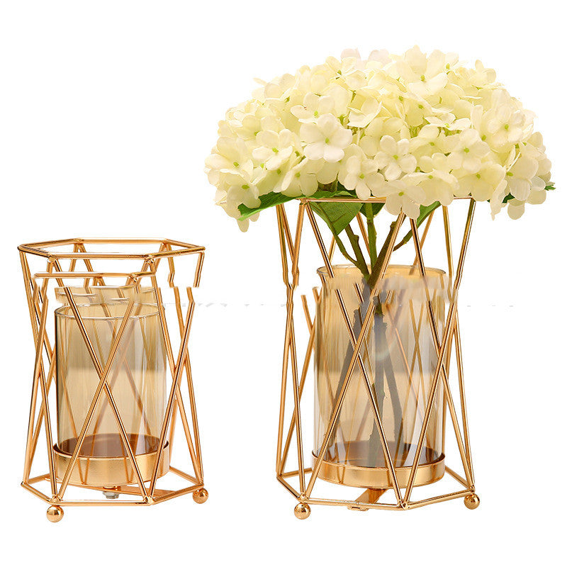 Nordic Light Luxury Dining Table Flower Arrangement Flower Decoration Glass