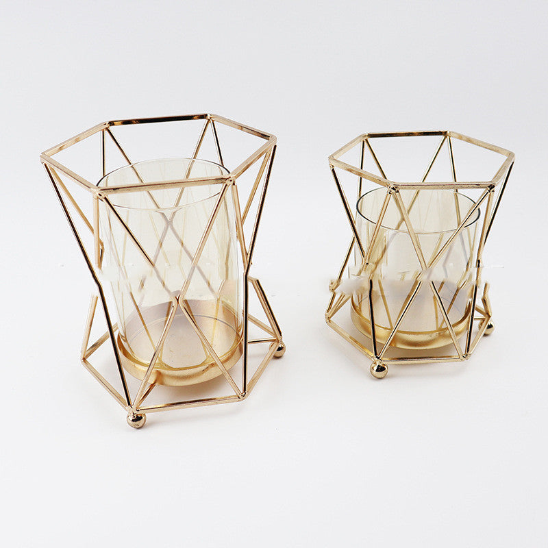 Nordic Light Luxury Dining Table Flower Arrangement Flower Decoration Glass