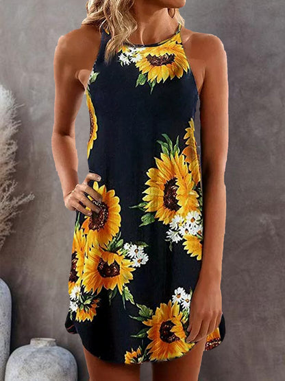 Women's Dress Summer New Product Printed Camisole Mid Length Skirt