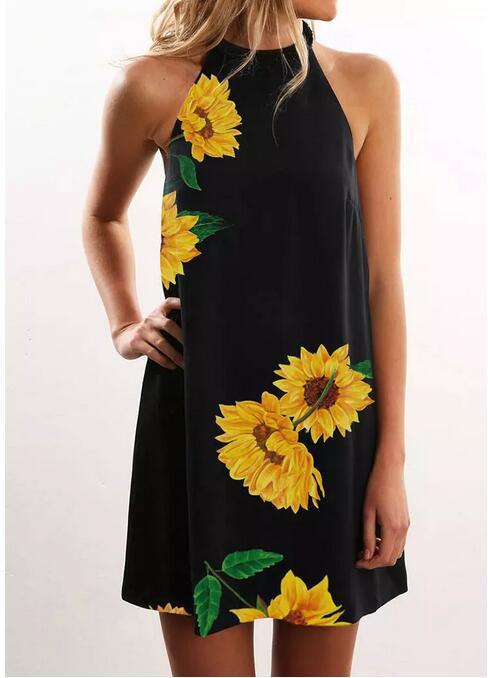 Women's Dress Summer New Product Printed Camisole Mid Length Skirt