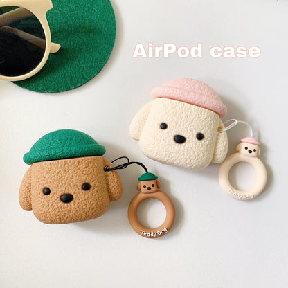 Compatible with Apple, Cartoon Hat Dog Suitable For Apple Airpods Headset Protective Case