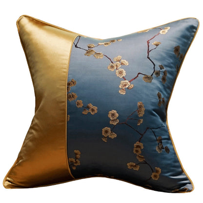 Pillow Gold and Navy Blue for Sofa Living Room Classical Pillow Slip Cover