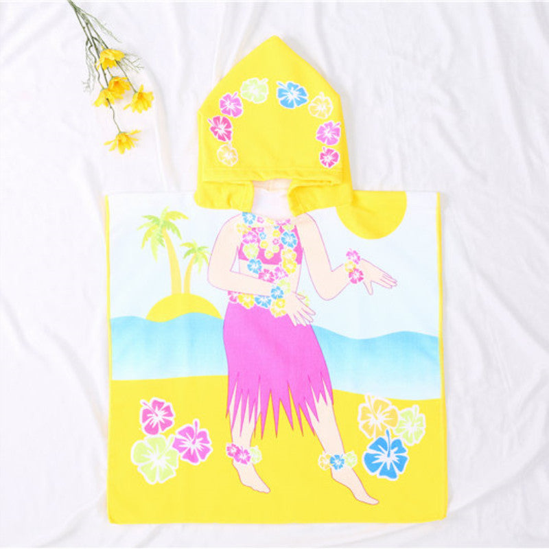 Children's Bath Towel Cartoon Beach Clothes With Hood