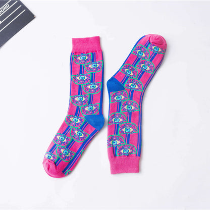 Autumn And Winter New European And American High Tube Socks All Cotton Women''s High Band Creative Street Hip Hop Women''s Socks