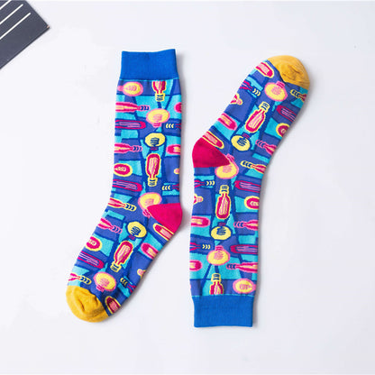 Autumn And Winter New European And American High Tube Socks All Cotton Women''s High Band Creative Street Hip Hop Women''s Socks