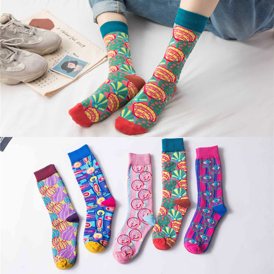 Autumn And Winter New European And American High Tube Socks All Cotton Women''s High Band Creative Street Hip Hop Women''s Socks