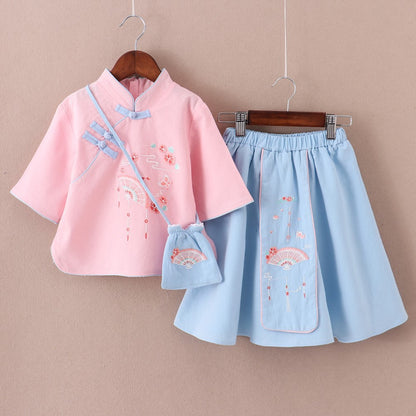 Girls' Antique Summer Chinese Style Skirt