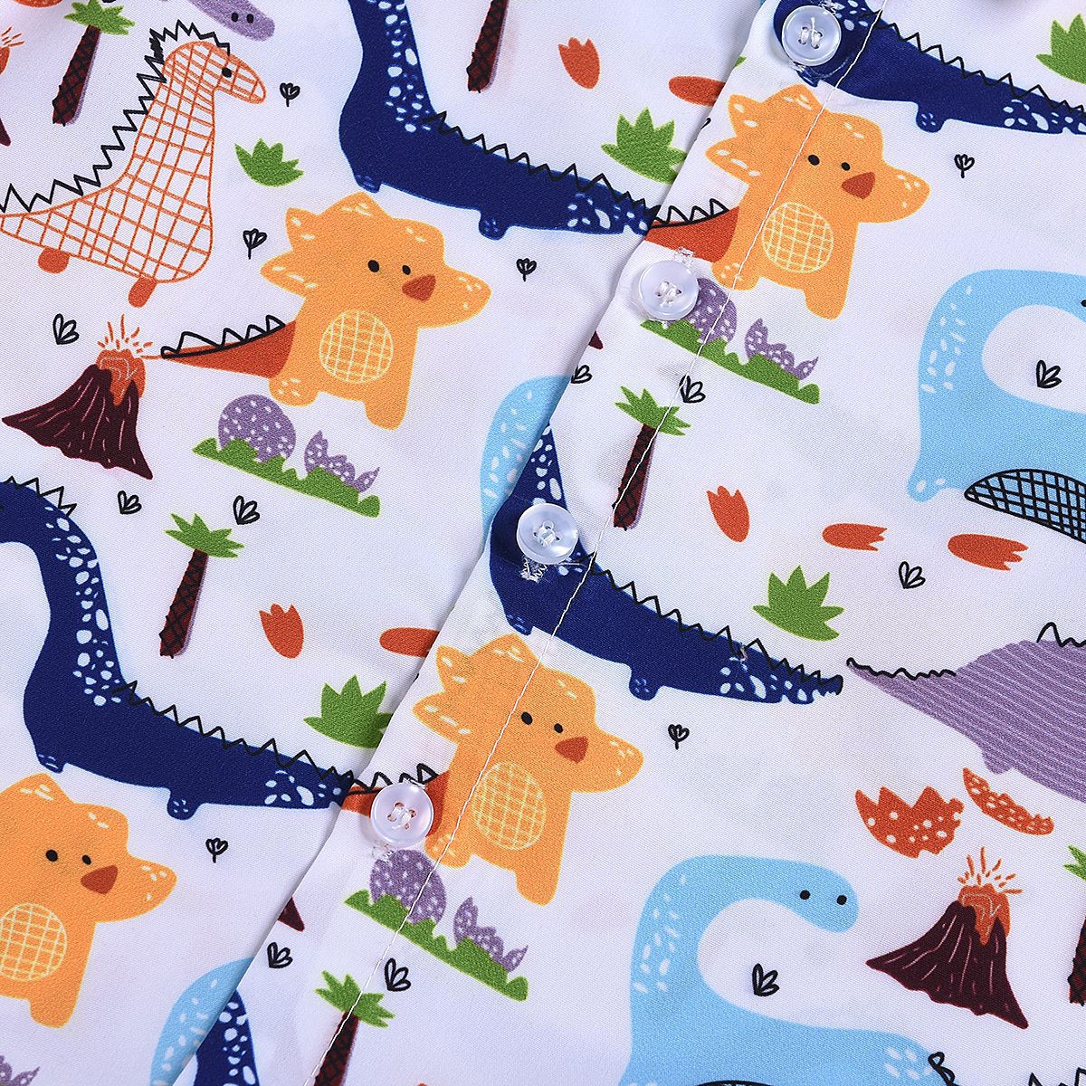 Boy's dinosaur print short sleeve suit