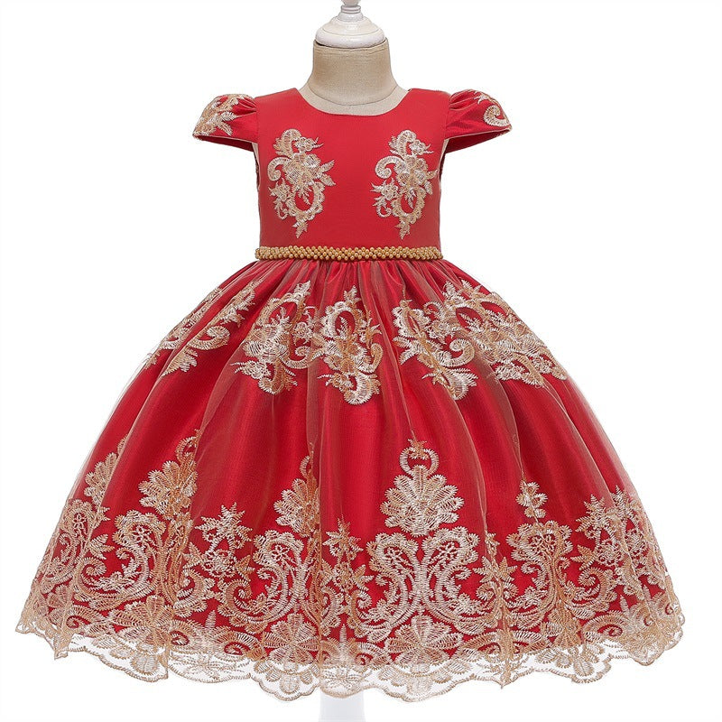 Bowknot children's skirt and net gauze dress