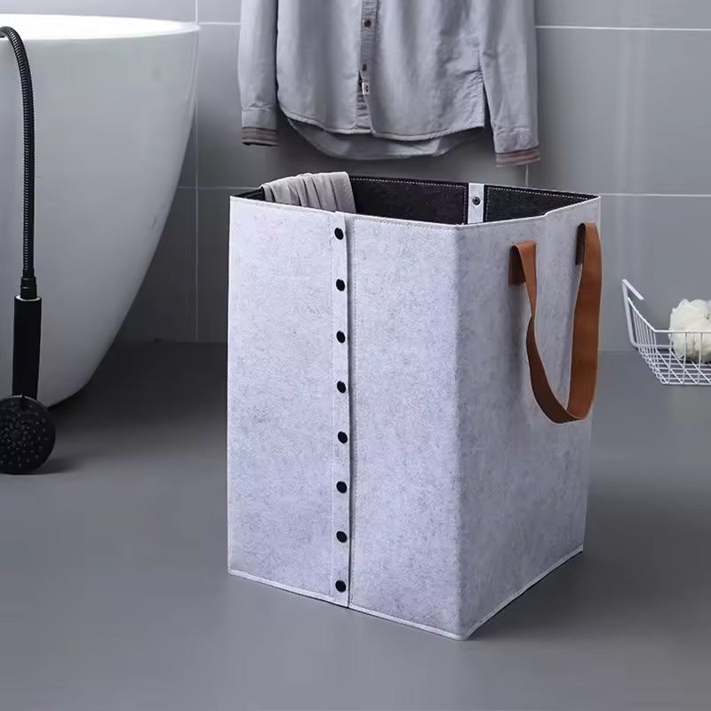 Felt Storage Bucket Removable Snap Button Large Capacity Storage