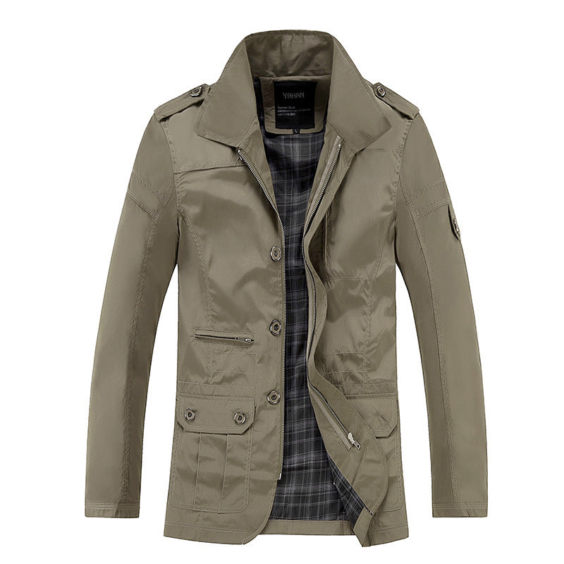 Plus size men's trench coat