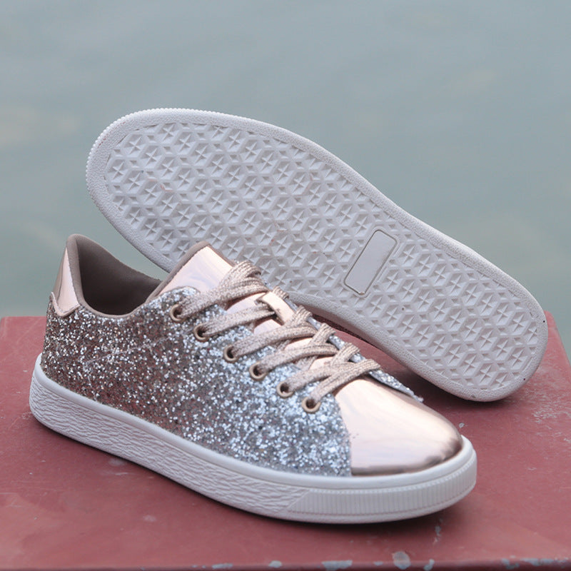 Color sequin street low shoes