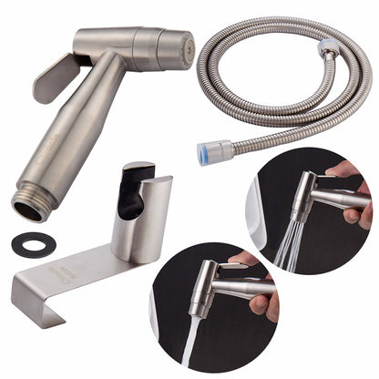 Free shipping SUS304 Stainless Steel Nickle Bathroom Handheld Bidet Shattaf Sprayer Transforms Toilet Into Spray BidetVaporizer