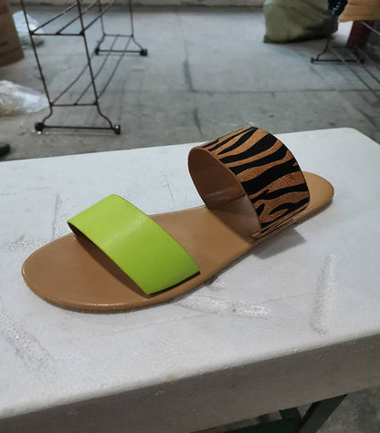 Slippers European and American plus size color sandals