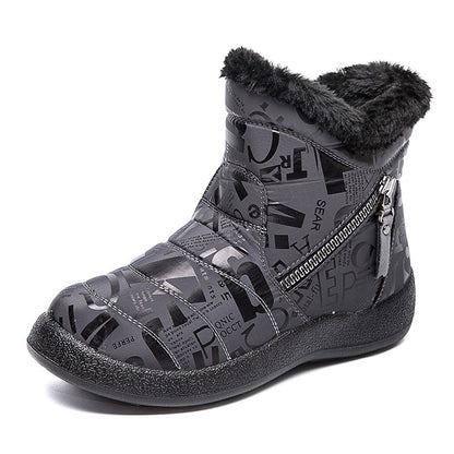Plus-size short barrel double zipper lady ankle boot