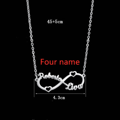 Personalized Stainless Steel Custom Name Necklace Rose Pendant