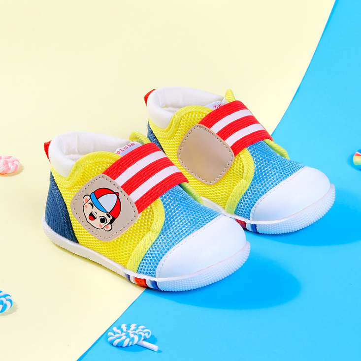 Color block breathable mesh baby shoes