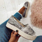 Women hemp platform shoes laofers girl slip - FLIPSTYLEZLLC