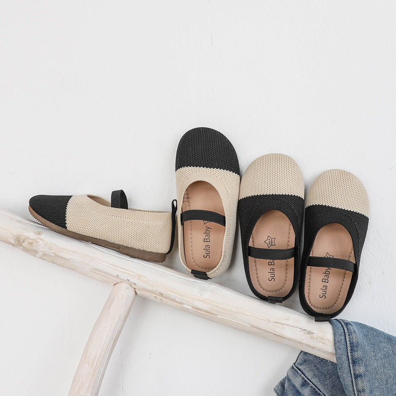 Children's peas shoes knitted shoes