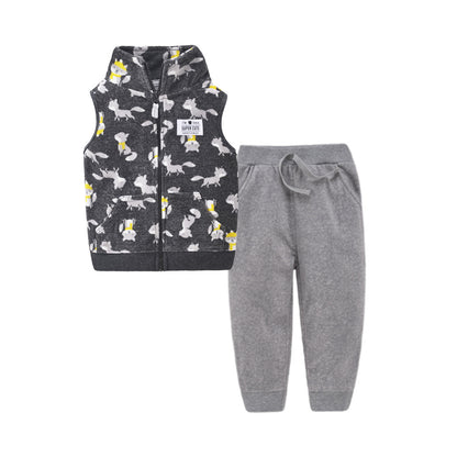 Children's vest two-piece baby cardigan vest set