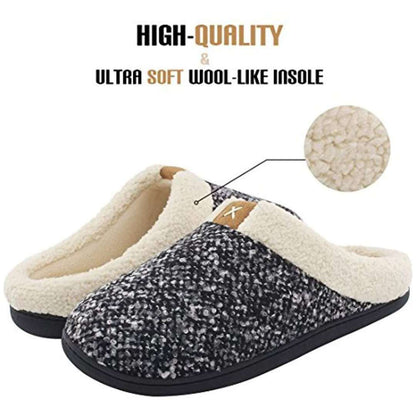 Men's wool comfortable memory foam slippers