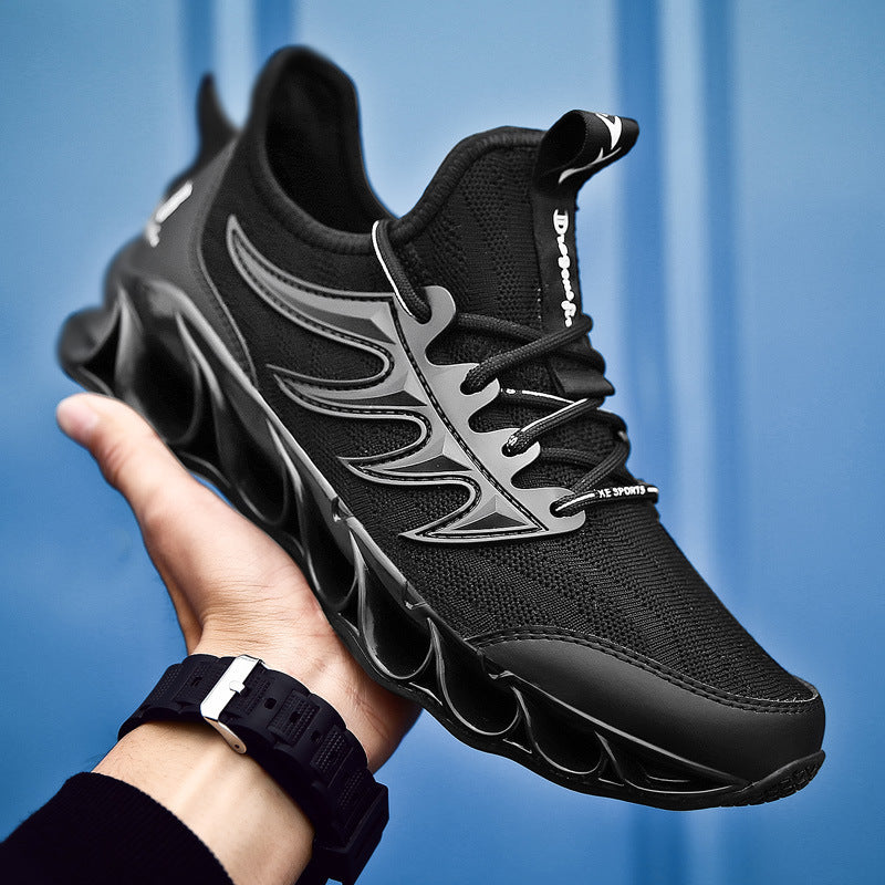Shock-absorbing running shoes