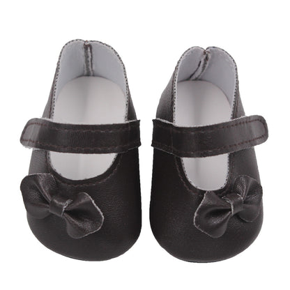 18 Inch American Girl Doll Shoes Solid Color Bow Shoes