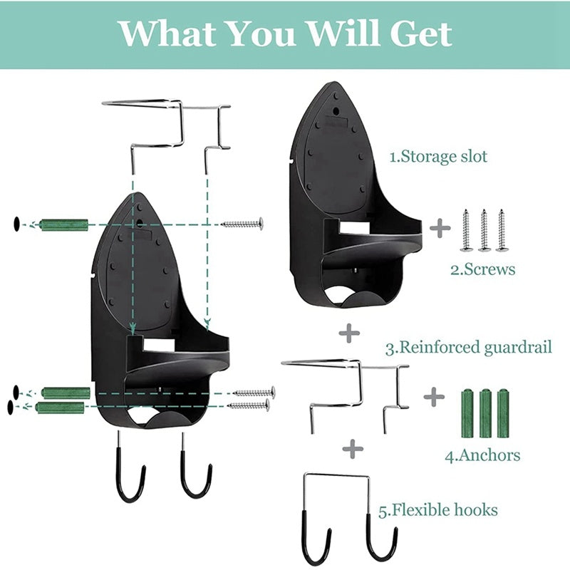 Iron Board Hanger Wall Mount Electric Iron Holder Iron And
