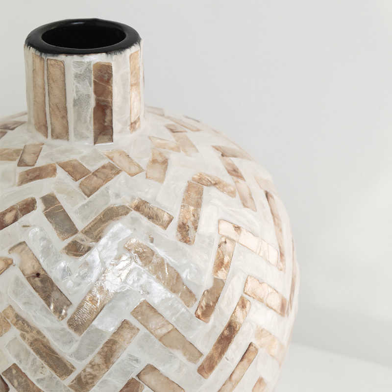 Natural Shell Handmade Ceramic Vase Home Creative Flower Container