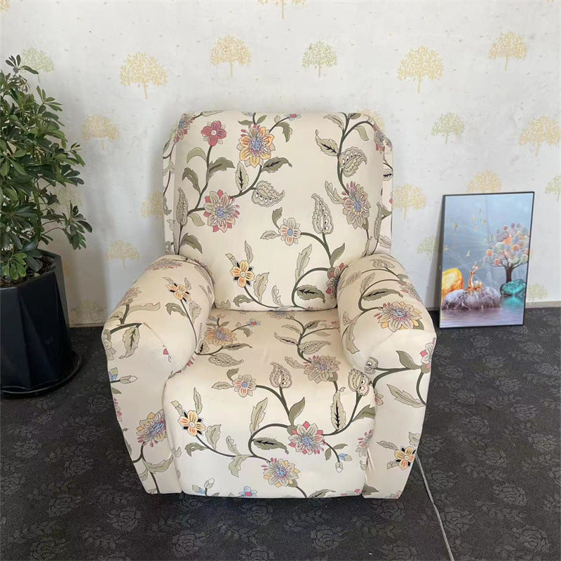 Stretch Printed Fabric All Inclusive Recliner Cover Single Seat