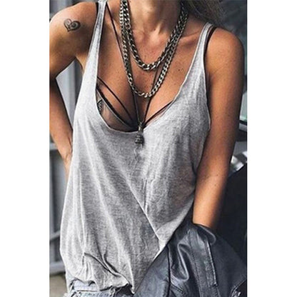 Solid Color Camisole Top T Shirt Plus Size