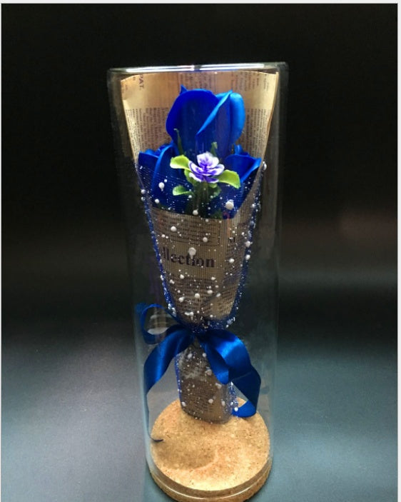 Permanent Flower Cylinder Cork Glass Vase Wish Dry Flower Diy Vase Desktop Decoration