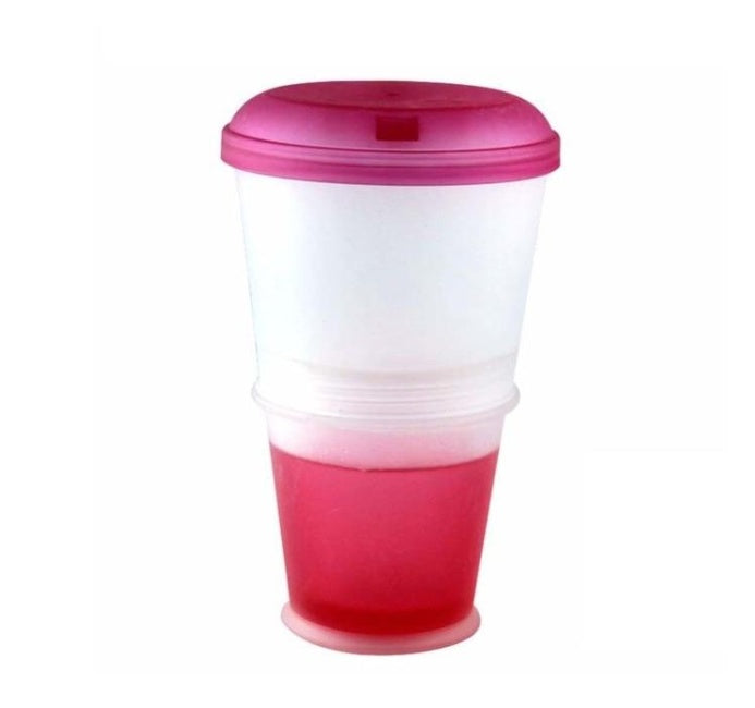 On-The-Go Dual Cereal Cup with Foldable Spoon