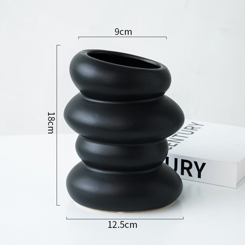 Modern Minimalist Creative And Slightly Luxury Silver Vase Ceramic Ins Style