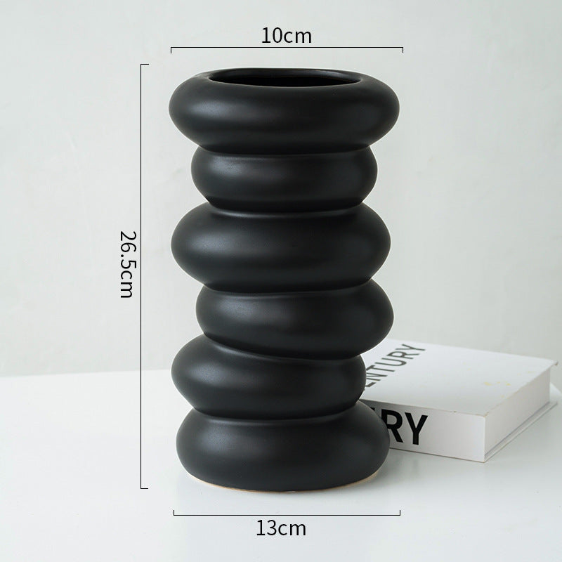 Modern Minimalist Creative And Slightly Luxury Silver Vase Ceramic Ins Style