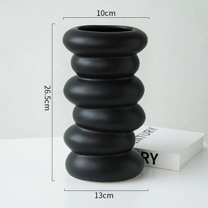 Modern Minimalist Creative And Slightly Luxury Silver Vase Ceramic Ins Style