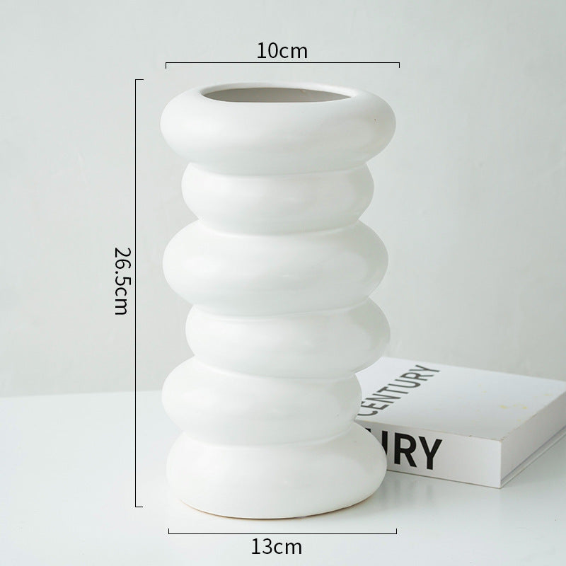 Modern Minimalist Creative And Slightly Luxury Silver Vase Ceramic Ins Style