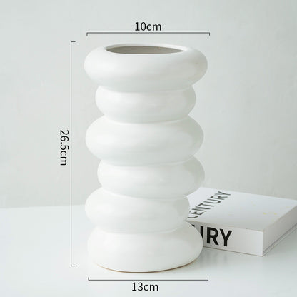 Modern Minimalist Creative And Slightly Luxury Silver Vase Ceramic Ins Style