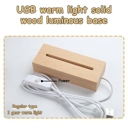 Creative Luminous DIY Memo Acrylic Message Board Gift Lamp Blank Acrylic Board Rectangle Wooden RGB Led Night Light