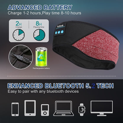Wireless Bluetooth Sports Headband Running Fitness Music Bandeau Headscarf Removable Cleaning Nap Eye Mask