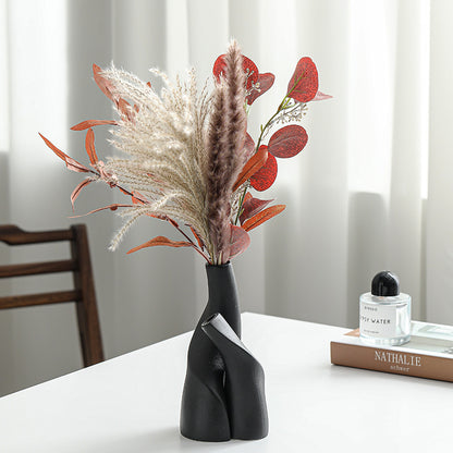 Nordic Creative Ceramic Double Vase Living Room Decoration Dried Flower