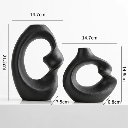 Nordic Instagram Style Simple Ceramic Vase Decoration Light Luxury High Sense Home Living Room Office Decorations