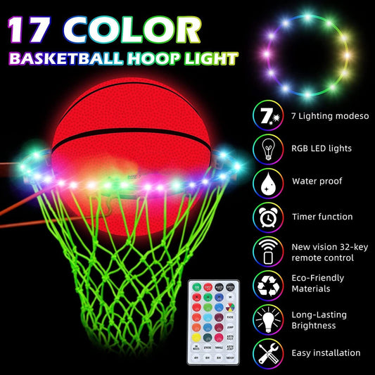 LED Luminous Basketball Frame Lighting Chain RGB Remote Control