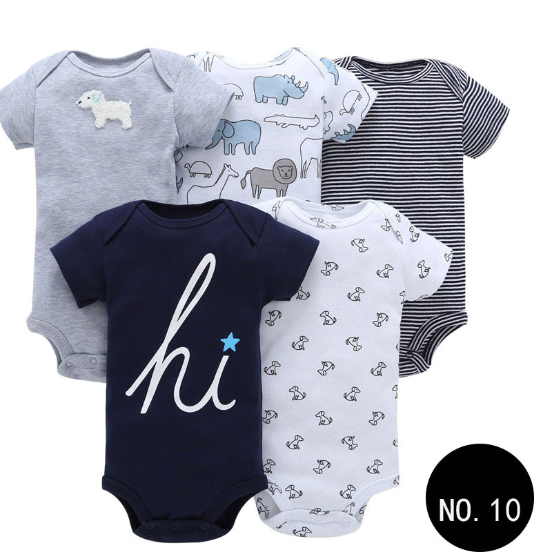 Baby Short Climb 5-piece Romper Boys and Girls Cotton One-piece Rompers