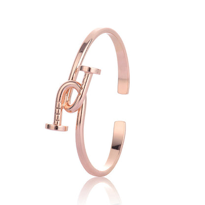 Rose Gold oval  bangle bracelet